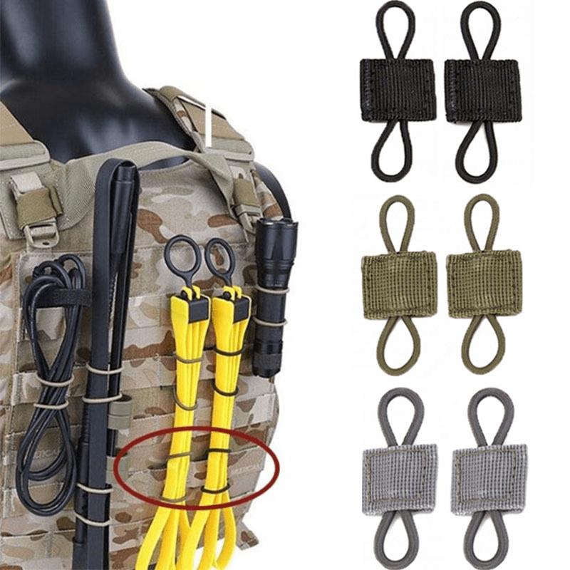 5pcs Tactical Backpack Binding Buckles Elastic Strap Carabiner Clip