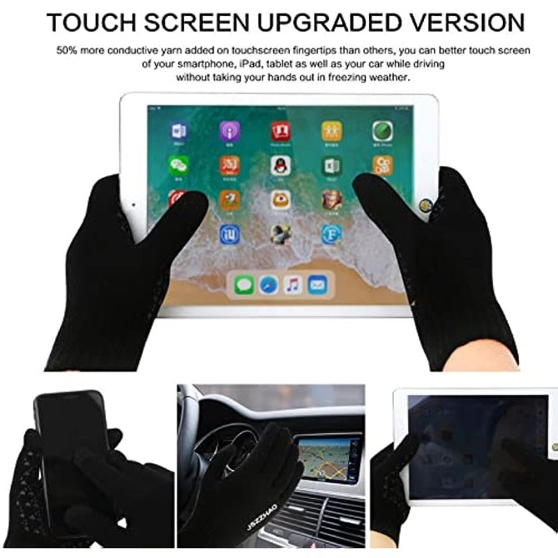 Warm Fleece Windproof Touch Screen Gloves for Outdoor Activities