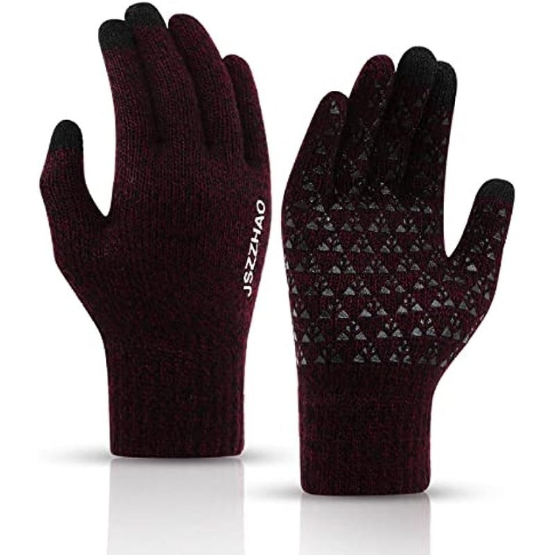 Warm Fleece Windproof Touch Screen Gloves for Outdoor Activities