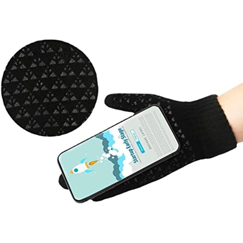 Warm Fleece Windproof Touch Screen Gloves for Outdoor Activities
