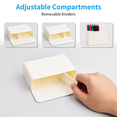 Magnetic Marker Holder Organizer Cup w/2 Erasers for Whiteboard Refrigerator