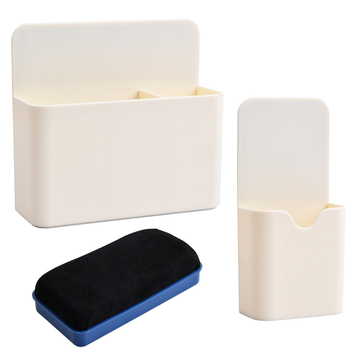 Magnetic Marker Holder Organizer Cup w/2 Erasers for Whiteboard Refrigerator