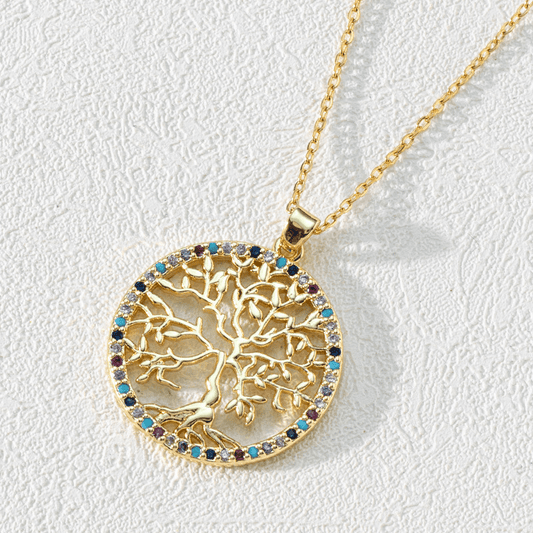 Girl's Zircon Tree Of Life Necklace Jewelry Gift for Her