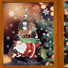 Christmas Window Stickers Snowflake Santa Wall Decal