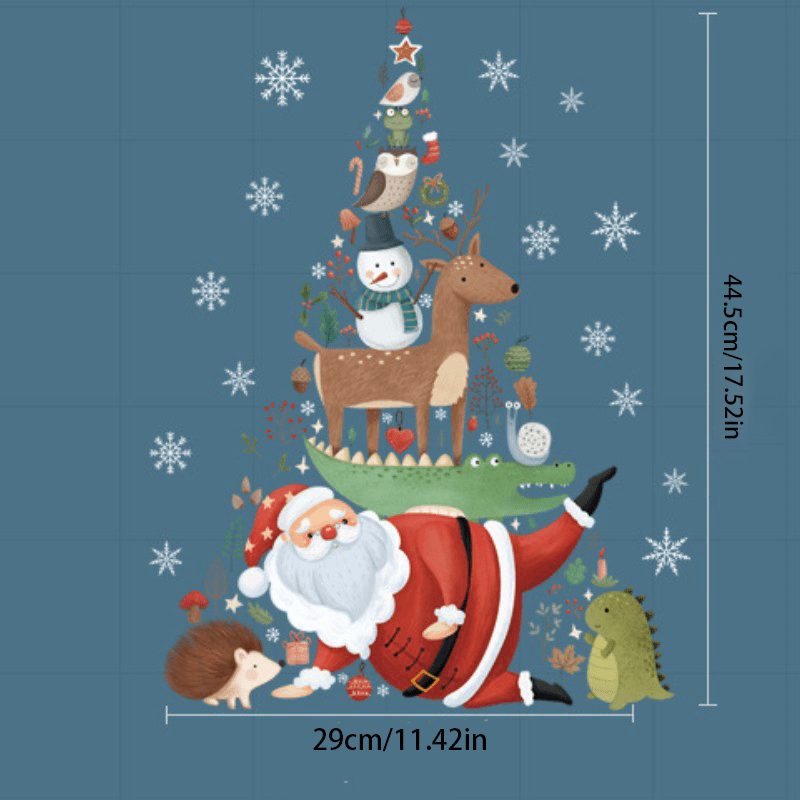 Christmas Window Stickers Snowflake Santa Wall Decal