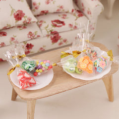 5pcs Mini Fruit Cake Foam Candy Bag for 1:6 Doll House Decoration
