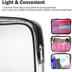 4PCS Transparent PVC Storage Bag Beauty Case Toiletry Bag Zipper Pouch