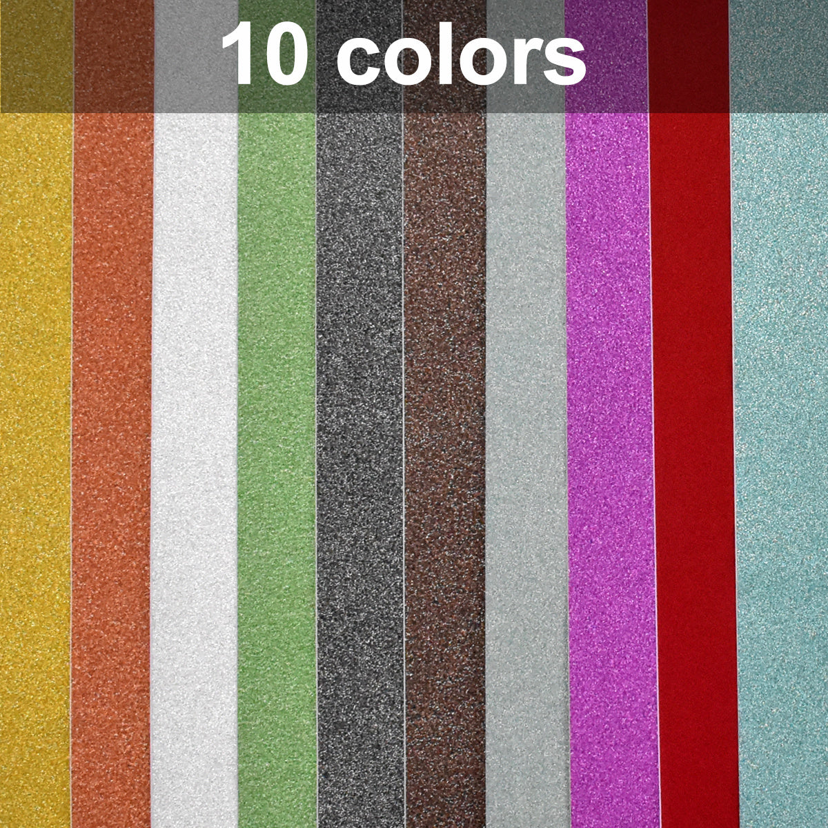 10pcs Glitter Cardstock Paper - Colorful Sparkly Cardstock