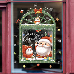 Christmas Window Wall Decal Snowflake Candy Old Man Gift PVC Wall Decal