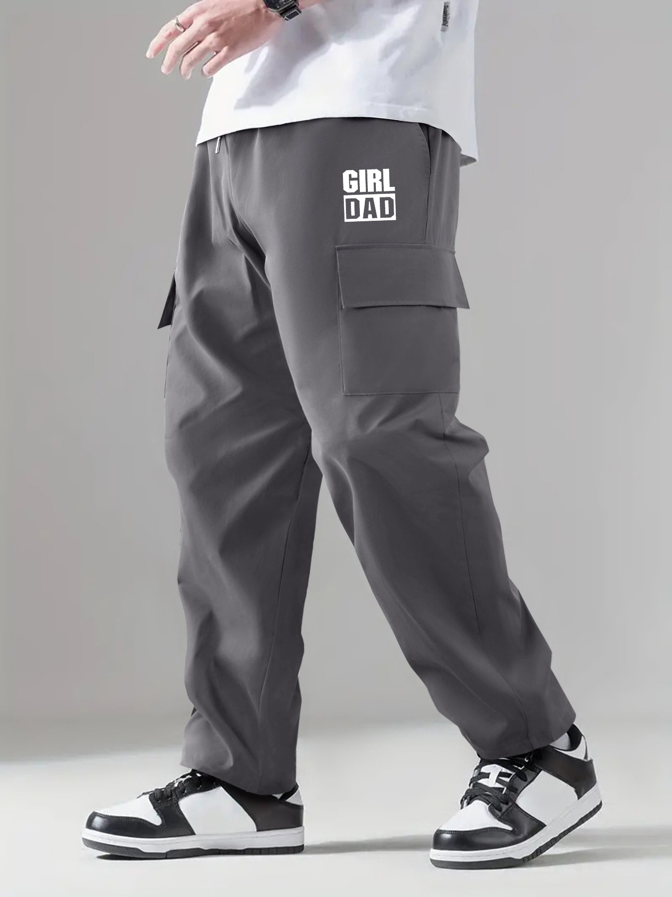 Cargo Pants Men Flap Pocket Trousers Casual Outdoor Work Streetwear Hip Hop