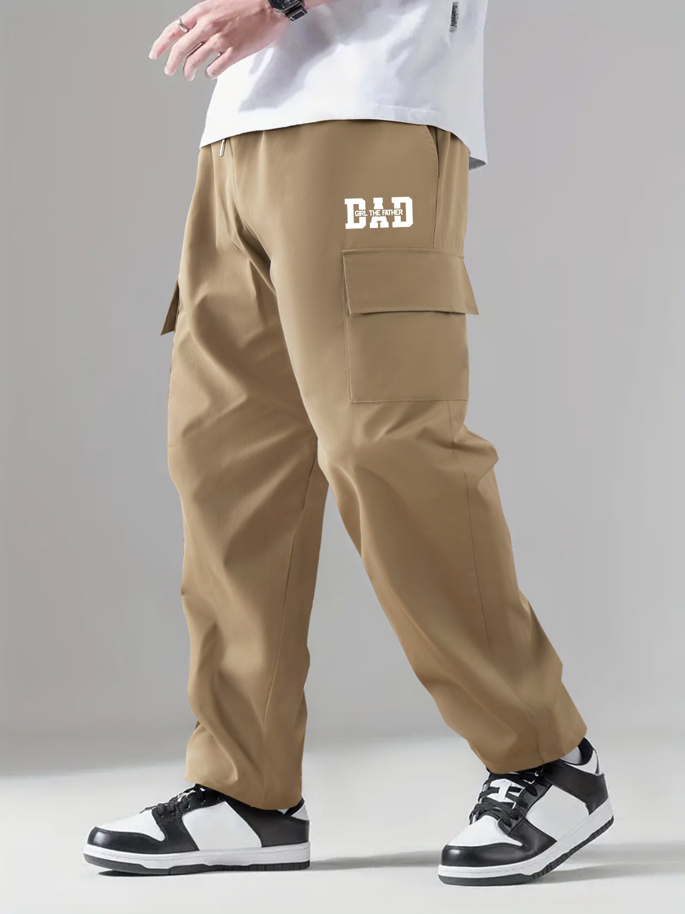 Cargo Pants Men Flap Pocket Trousers Casual Outdoor Work Streetwear Hip Hop