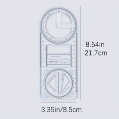 Rotatable Universal Ruler Drawing Tool Multifunctional Geometric Graphic Ruler