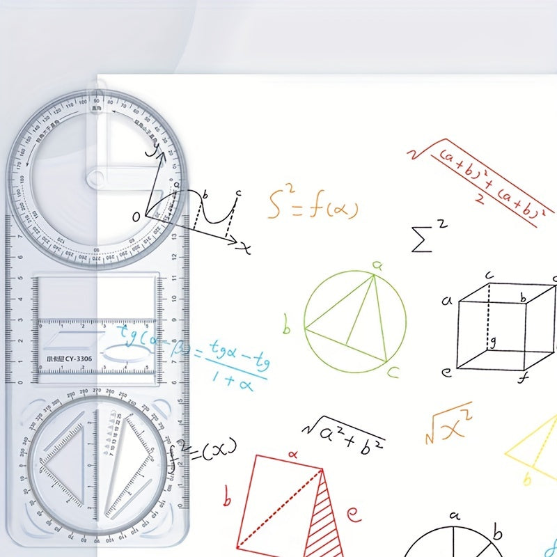 Rotatable Universal Ruler Drawing Tool Multifunctional Geometric Graphic Ruler