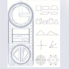 Rotatable Universal Ruler Drawing Tool Multifunctional Geometric Graphic Ruler