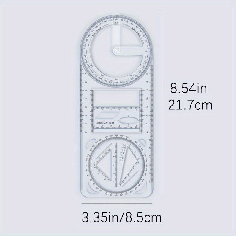 Rotatable Universal Ruler Drawing Tool Multifunctional Geometric Graphic Ruler