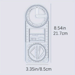 Rotatable Universal Ruler Drawing Tool Multifunctional Geometric Graphic Ruler