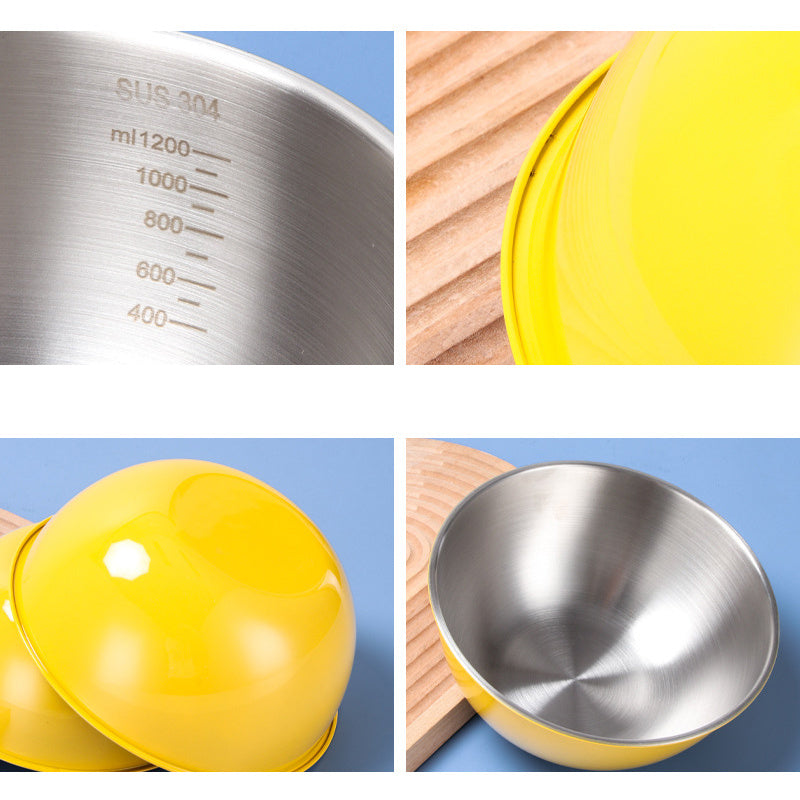 3pc Stainless Steel Mixing Bowl Set for Food Storage & Meal Prep