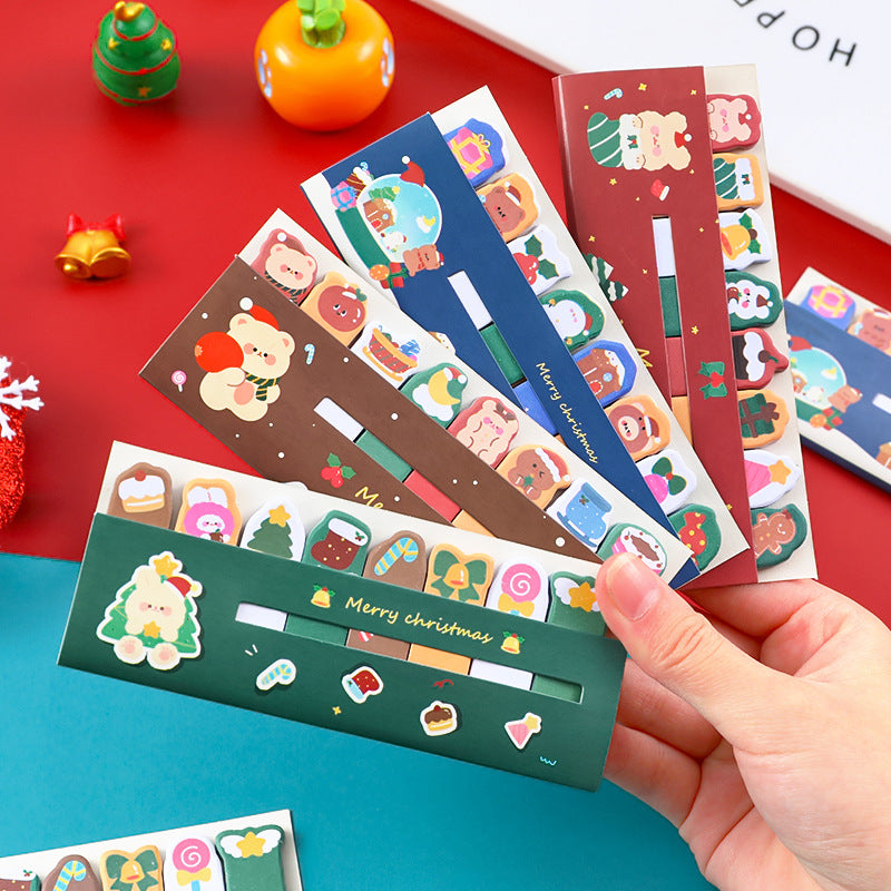 120pcs Christmas Sticky Notes Set Student Index Notepad School Office Stationery
