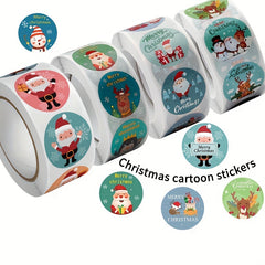 500pcs Christmas Cartoon Stickers for Gift Decoration & Holiday Party