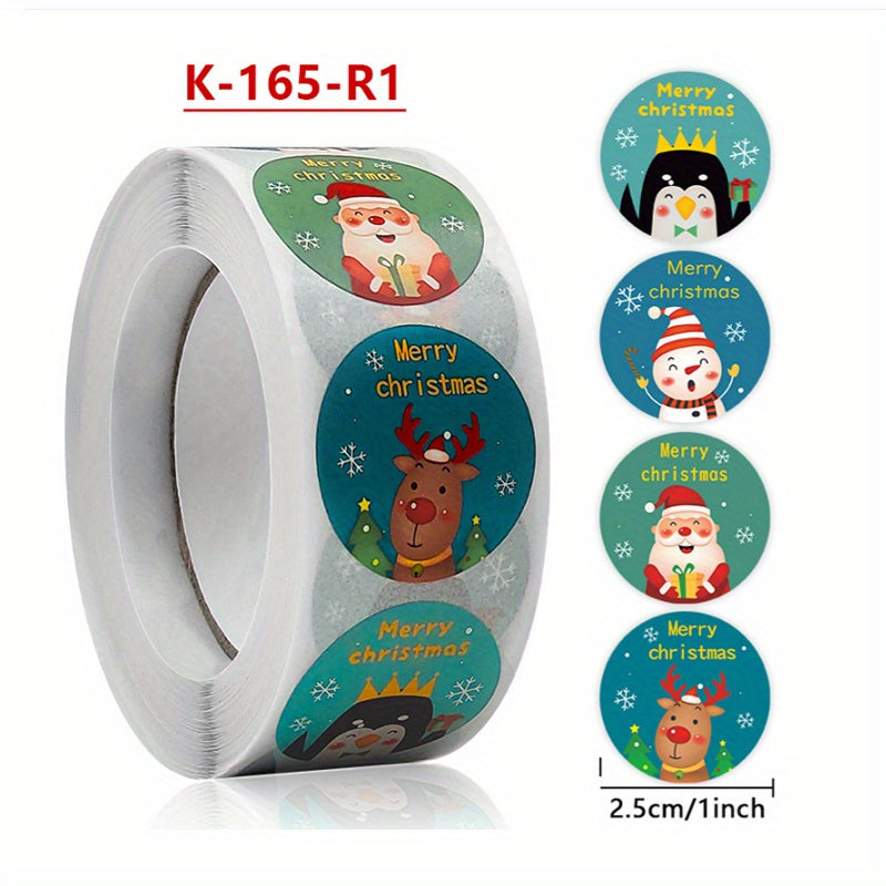 500pcs Christmas Cartoon Stickers for Gift Decoration & Holiday Party