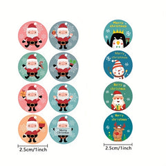 500pcs Christmas Cartoon Stickers for Gift Decoration & Holiday Party