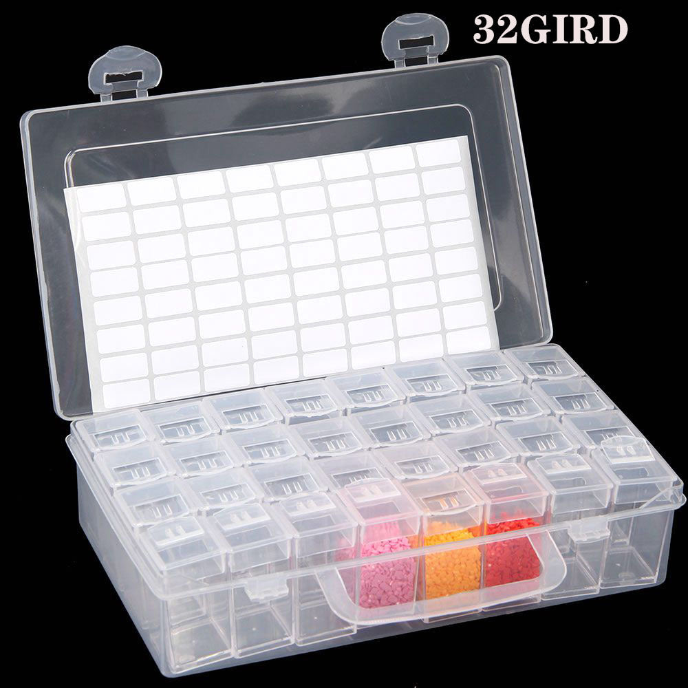 DIY Bead Storage Container 28-64 Grids Diamond Painting Accessories Box