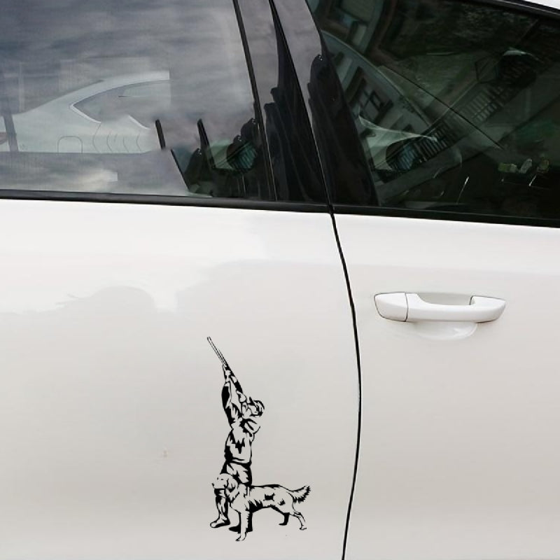 Hunter With Dog Car Body Sticker