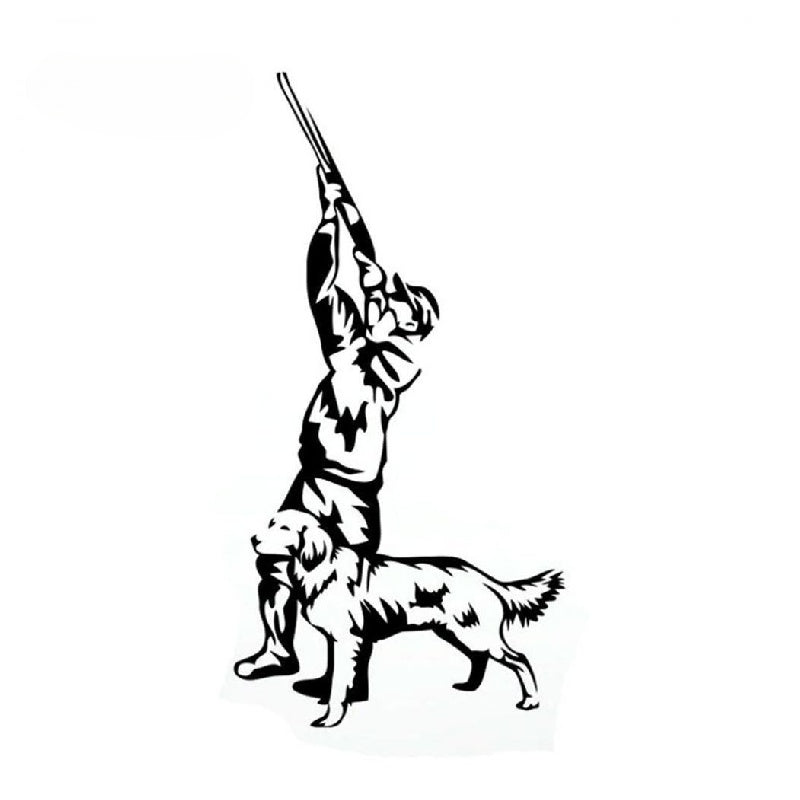 Hunter With Dog Car Body Sticker