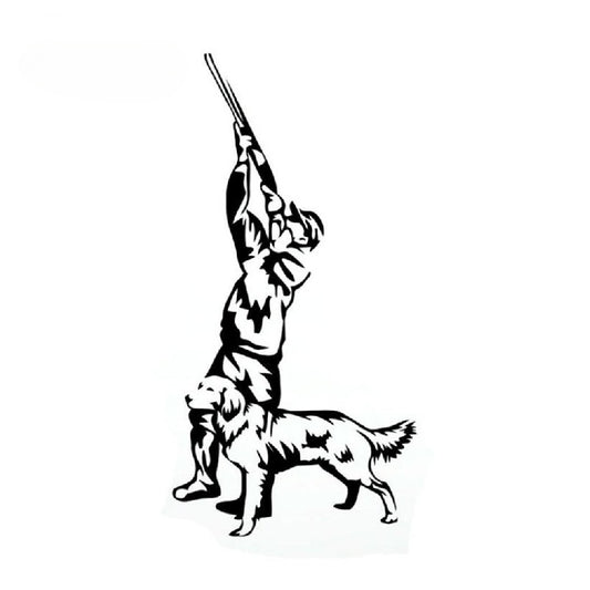 Hunter With Dog Car Body Sticker