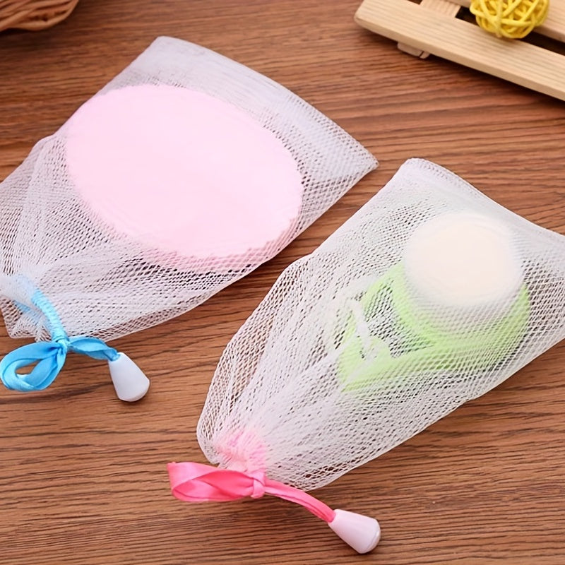 10pcs Portable Foaming Soap Net Bag for Travel & Home Use