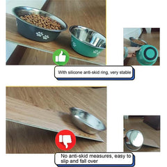 Non-slip Dog Bowls Stainless Steel High Capacity