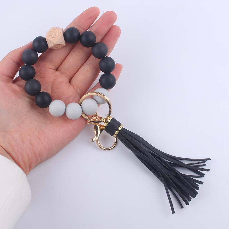 Silicone DIY Beaded Bracelet Keychain Car Keychain Backpack Accessories