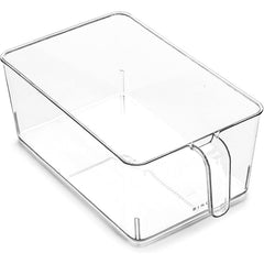 1pc Clear Storage Organizer with Handles for Beverage, Fruit, and Vegetable Box