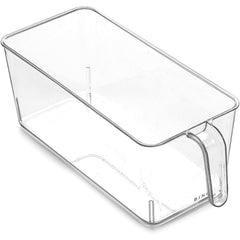 1pc Clear Storage Organizer with Handles for Beverage, Fruit, and Vegetable Box