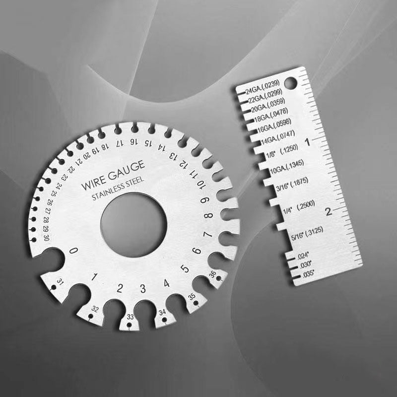 Stainless Steel Welding Gauge Dual Sided Round Wire Sheet Measurement Tool