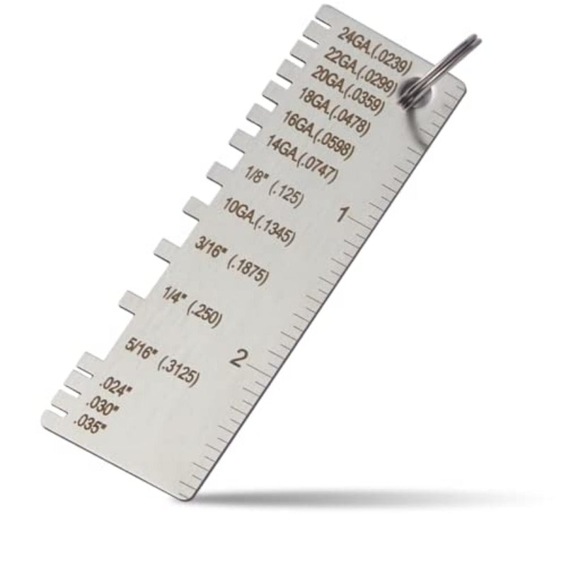 Stainless Steel Welding Gauge Dual Sided Round Wire Sheet Measurement Tool