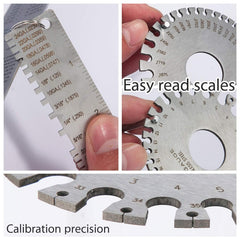 Stainless Steel Welding Gauge Dual Sided Round Wire Sheet Measurement Tool