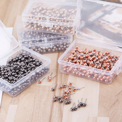 400pc Golden Silvery Map Tacks Push Pins w/ Round Plastic Head & Steel Point