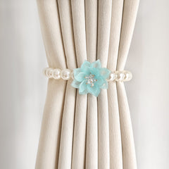 Faux Pearl Curtain Strap French Buckle & Curtain Holdback