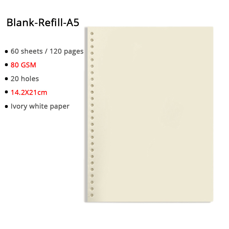 Loose Leaf Coil Book Notebook - 70 Sheets, Horizontal Line
