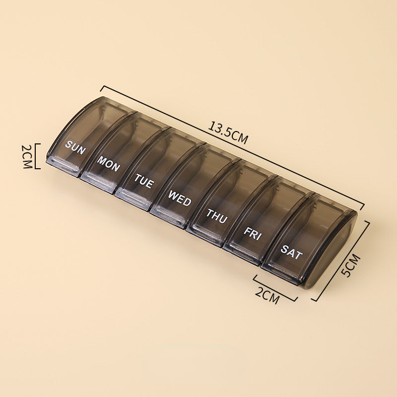 Portable 7-Day Pill Holder Organizer Case, Transparent Box