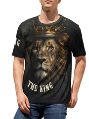 Men's Lion King Graphic Tee Slightly Stretch Breathable Shirt for Outdoor
