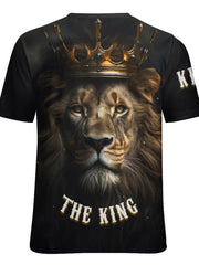 Men's Lion King Graphic Tee Slightly Stretch Breathable Shirt for Outdoor