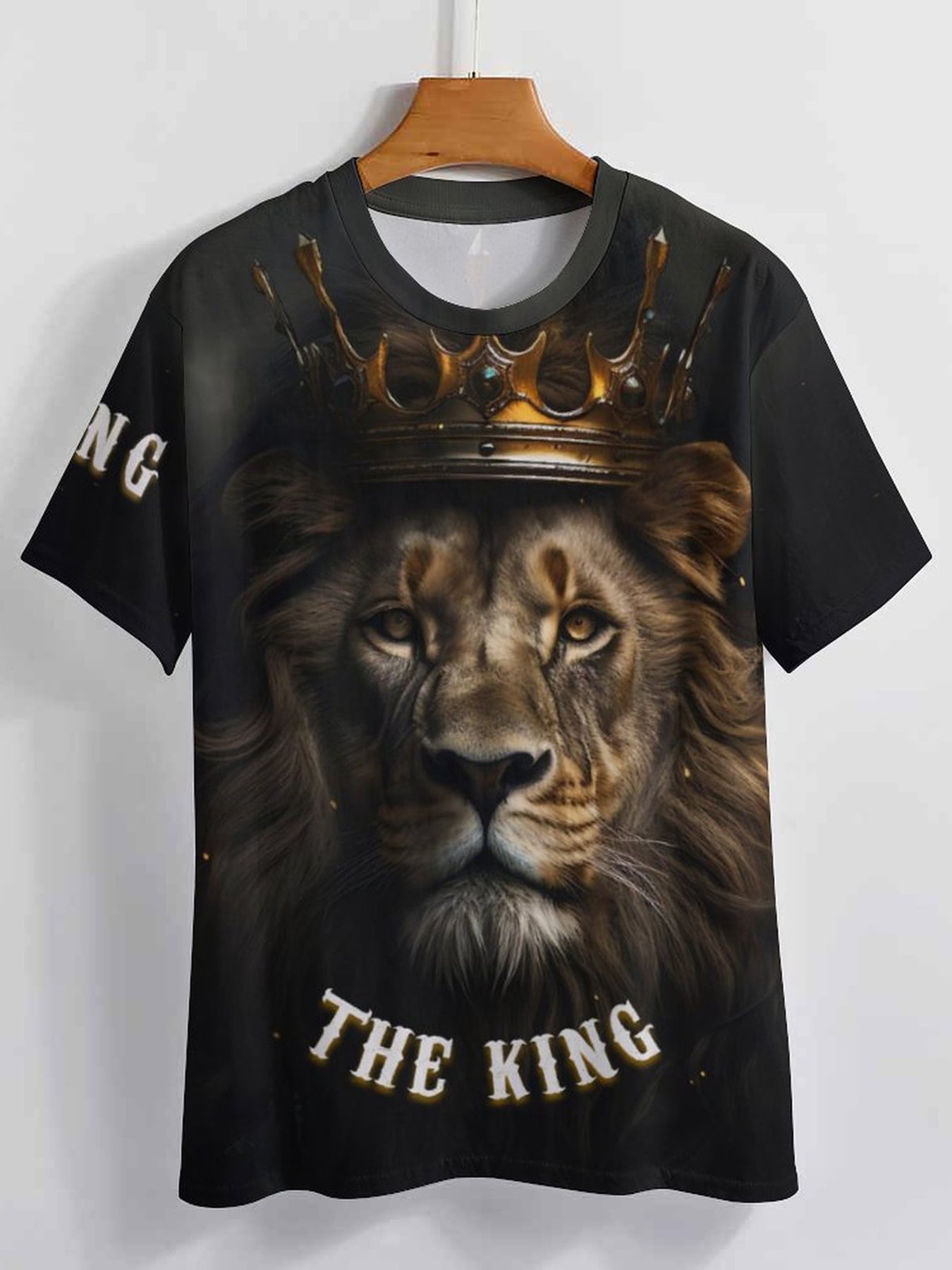 Men's Lion King Graphic Tee Slightly Stretch Breathable Shirt for Outdoor