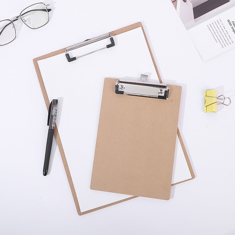 2pcs A4 Hardboard Office Clipboards Strong Paper Clips Durable Document Holder