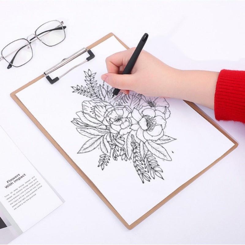 2pcs A4 Hardboard Office Clipboards Strong Paper Clips Durable Document Holder