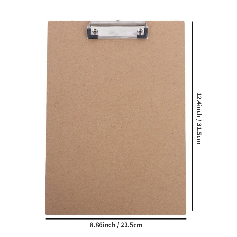 2pcs A4 Hardboard Office Clipboards Strong Paper Clips Durable Document Holder