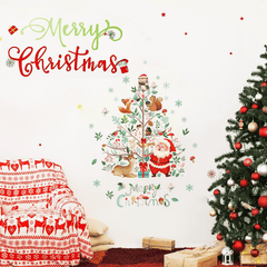 Christmas Window Clings Santa Stickers Decorative Holiday Decoration