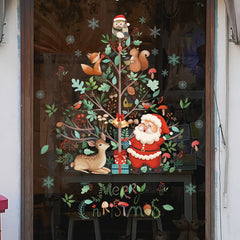 Christmas Window Clings Santa Stickers Decorative Holiday Decoration