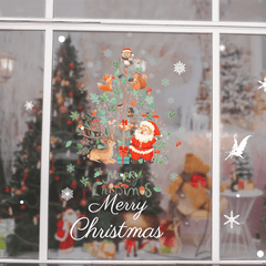 Christmas Window Clings Santa Stickers Decorative Holiday Decoration